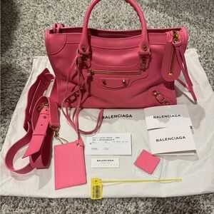 Balenciaga Small City Bag in pink
